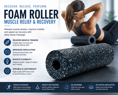 High-Density Foam Yoga Roller for Muscle Relaxation