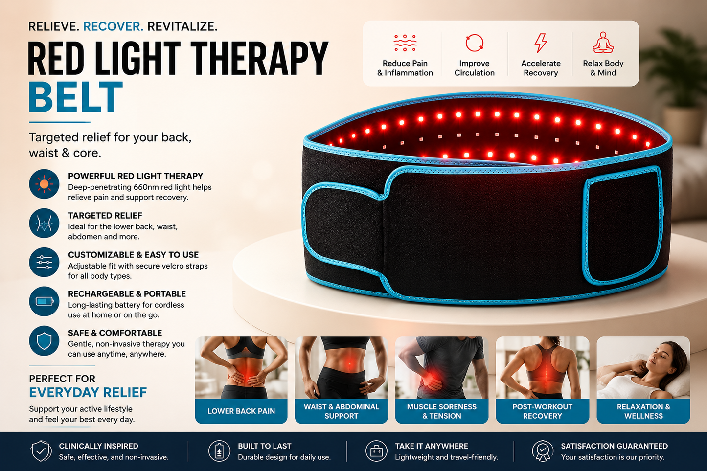 LED Infrared Belt Therapy Device